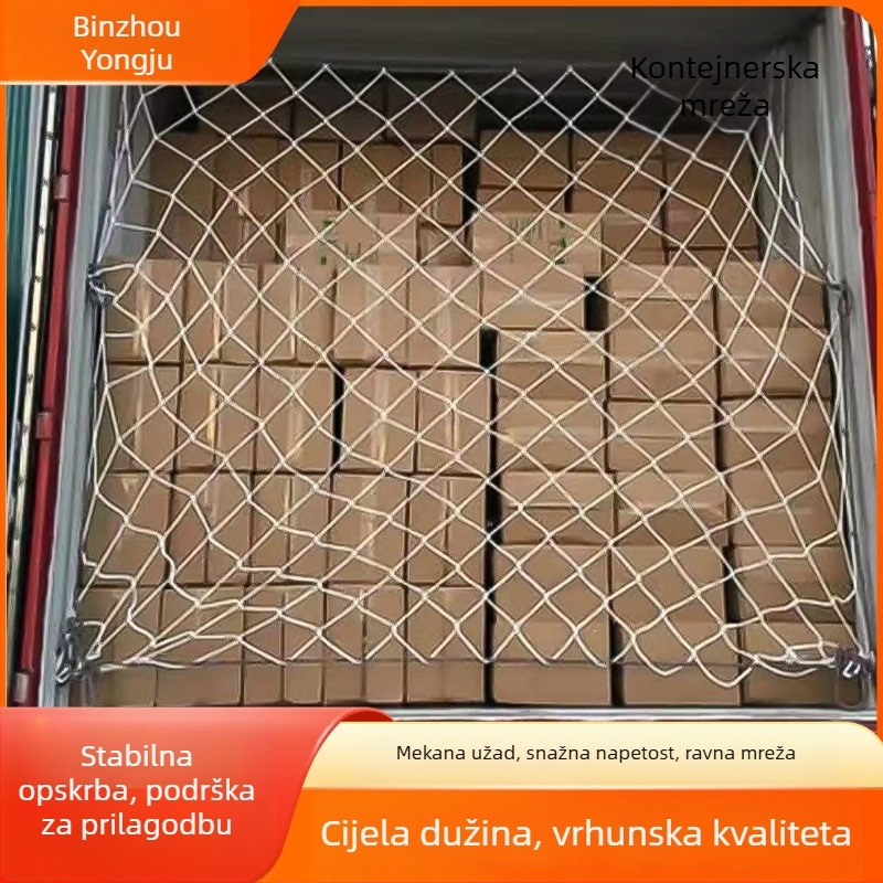Kargo mreža Yongju za spremnike i kamione — Brand: Yongju; Upotreba: spremnici, kamioni, sigurnosno pričvršćivanje tereta