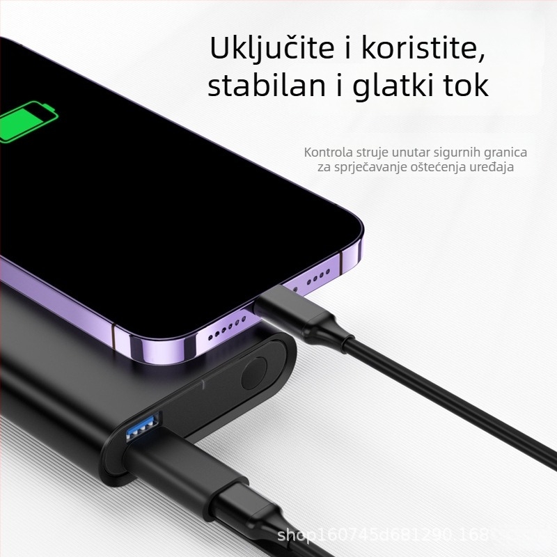 USB-C adapter s montažom kroz otvor, USB 3.2, M–F Type-C, brzo punjenje 12V/3A, kompatibilan s USB-C slušalicama i mobitelima