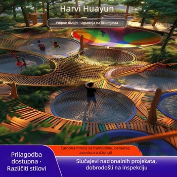 Vanjska džungla magična mreža trampolin — najlon užad, penjačka mreža, velika nestandardna mreža za proširenje, prilagodljivo