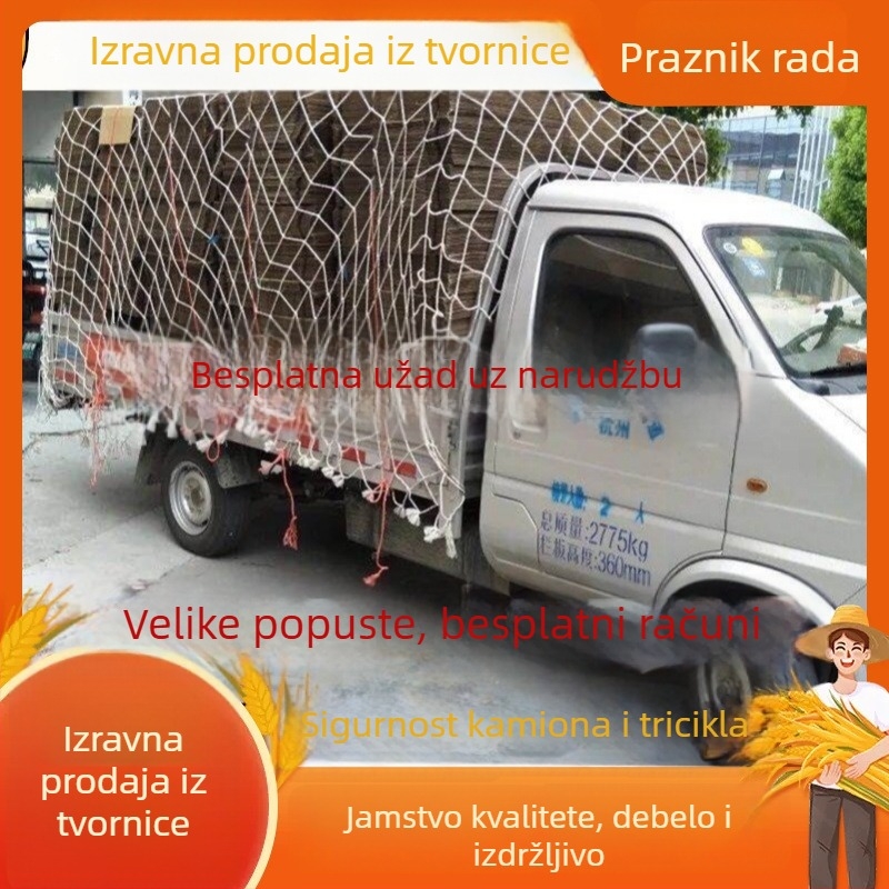 Najlon mreža za kamion s sigurnosnim užetom i pokrovom mreže – otporna na habanje