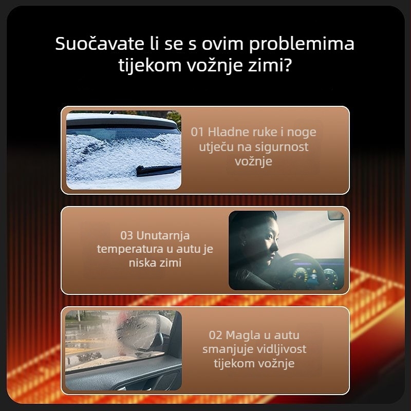 Automobilski grijač s V-Speed brzog zagrijavanjem i defogiranjem, 150W, ABS, modeli S108/S107