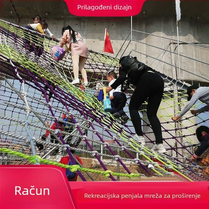 Dječja penjačka sigurnosna mreža za parkove i vanjsku igru – zaštitna mreža, protiv padova, proširiva mreža, izdržljivost 1000, poliesterska i najlon