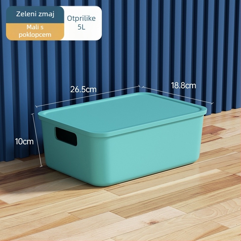 Desktop kutija za skladištenje s poklopcem — PP plast, 80–99% novi materijal, višestruki organizator za grickalice, odjeću, igračke i kozmetiku