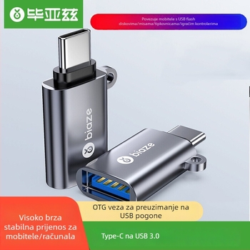 Type-C OTG USB 3.0 adapter za Android telefone s USB-A priključkom, podržava USB flash pogone, vanjske diskove i čitače kartica, model A24 P73