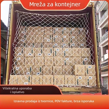 Kontejnerska mreža za teret - tip mreže, poliester, 6 mm uže, nosivost 300 kg