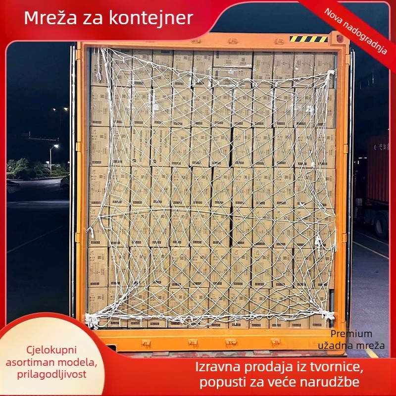 Kontejnerska mreža za teret - tip mreže, poliester, 6 mm uže, nosivost 300 kg