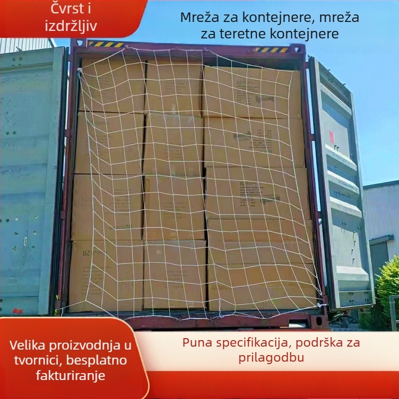 Kontejnerska mreža za teret - tip mreže, poliester, 6 mm uže, nosivost 300 kg