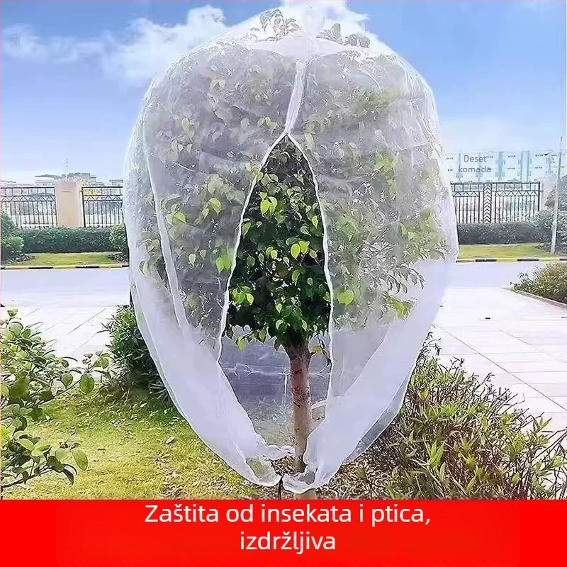 Mreža protiv insekata za kućnu baštu sa šniranjem i zatvaračem, pleteni mreža za voćke i cvijeće