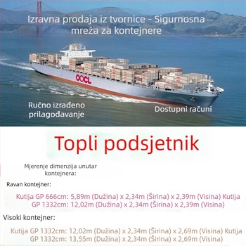 Nylon mreža za kontejnere, viseća zaštitna mreža s Y-jačanjem