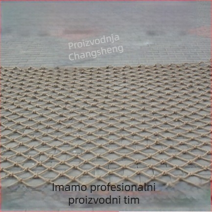 Dekorativna mreža od konopljinog konca za strop i ogradu, nosivost 100 kg, debljina konopljinog konca 3–20 mm i veličine mreže 4–15 cm, pogodna za dekoraciju, strop i zaštitu.