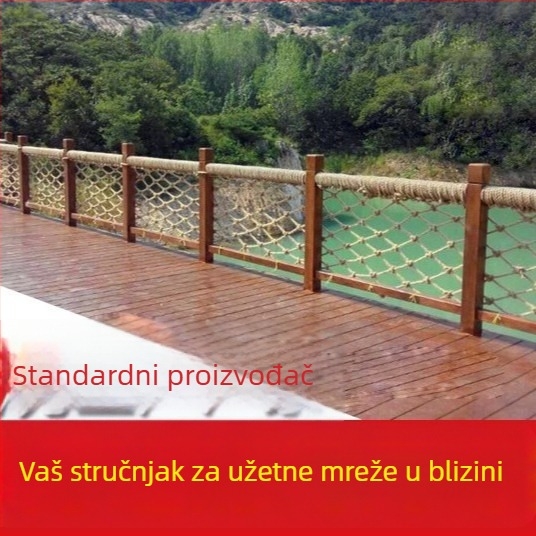 Dekorativna mreža od konopljinog konca za strop i ogradu, nosivost 100 kg, debljina konopljinog konca 3–20 mm i veličine mreže 4–15 cm, pogodna za dekoraciju, strop i zaštitu.
