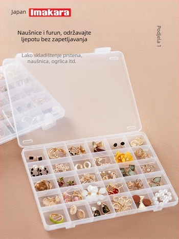 Kutija za nakit za naušnice s kariranim dizajnom (Model S-5529; Materijal: Plastika; Spremanje: Auto; Stil: japanski; Prilagodba: Da)