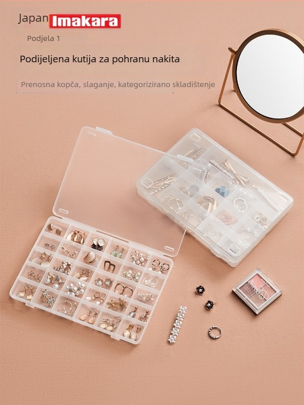 Kutija za nakit za naušnice s kariranim dizajnom (Model S-5529; Materijal: Plastika; Spremanje: Auto; Stil: japanski; Prilagodba: Da)