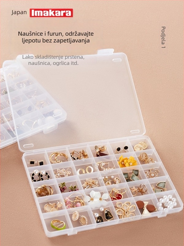 Kutija za nakit za naušnice s kariranim dizajnom (Model S-5529; Materijal: Plastika; Spremanje: Auto; Stil: japanski; Prilagodba: Da)