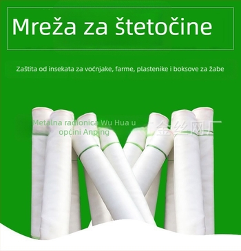 Najlon mreža protiv insekata za staklenik i voćnjak, oči 20 mm, promjer žice 1 mm, vijek trajanja 10 godina