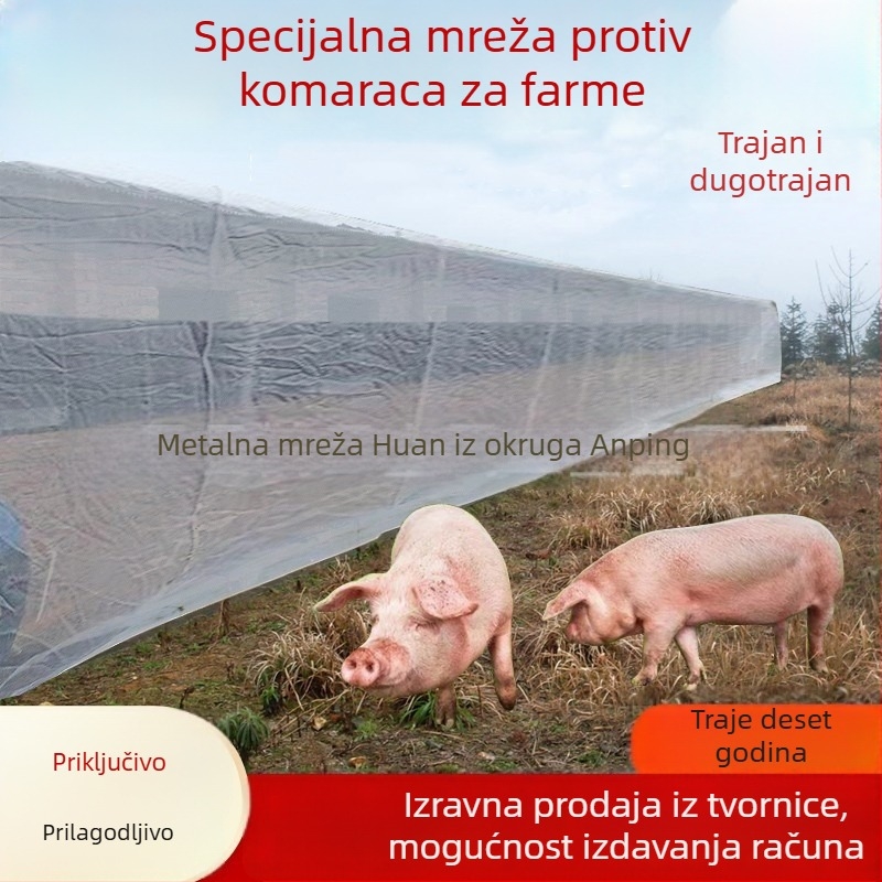 Najlon mreža protiv insekata za staklenik i voćnjak, oči 20 mm, promjer žice 1 mm, vijek trajanja 10 godina