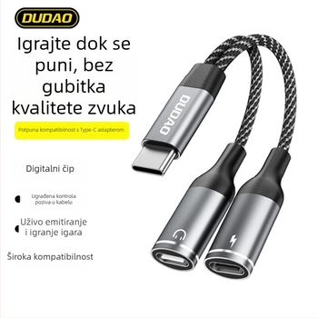 L13C+ USB-C 2-u-1 pretvarač za slušalice i live zvučnu karticu s digitalnim dekodiranjem — Kompatibilno s Apple iPhone 15 serijom, Huawei, Xiaomi, OPPO, VIVO