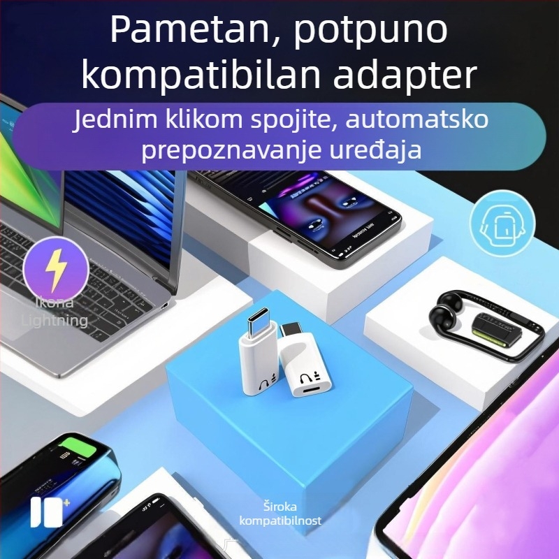 Lanier Ly-x4 Type-C to Lightning OTG adapter za audio: zvučna kartica, mikrofon, digitalni zvuk i slušalice (Type-C sučelje)