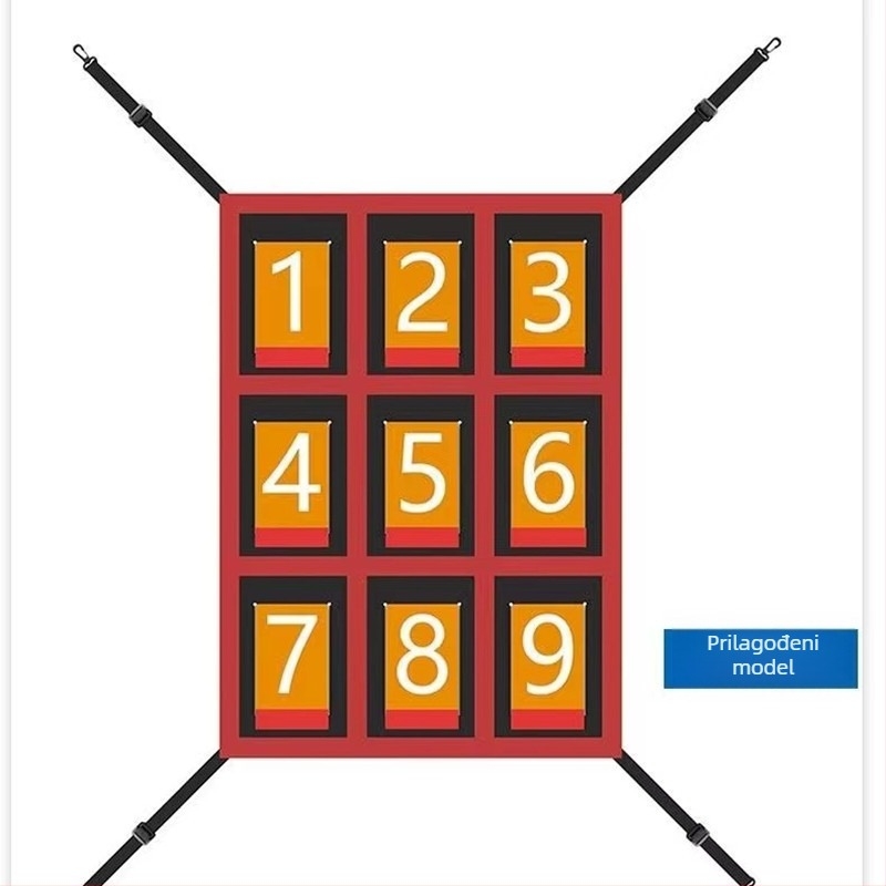 Baseball mreža za trening s devet kvadrata za bacanje i udaranje — unutarnja/ vanjska upotreba; materijal: poliester, debeli Oxford platno; broj proizvoda: 0134; kategorija: Ball Post/Ball Rack; marka: Aoxiang; podrijetlo: Dongguan