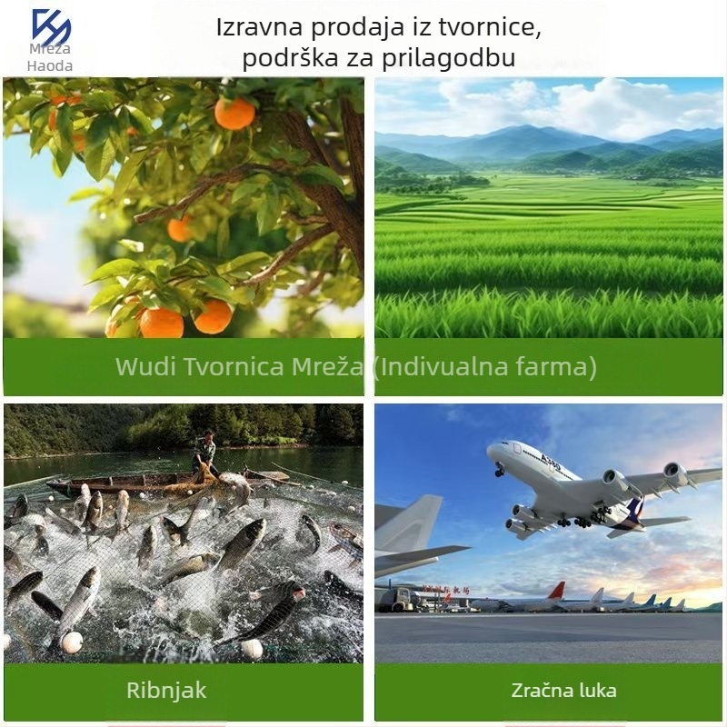 Zaštitna mreža za voćnjak od poliester vlakana, pletena mreža, 0,11 mm žica, zaštita od ptica