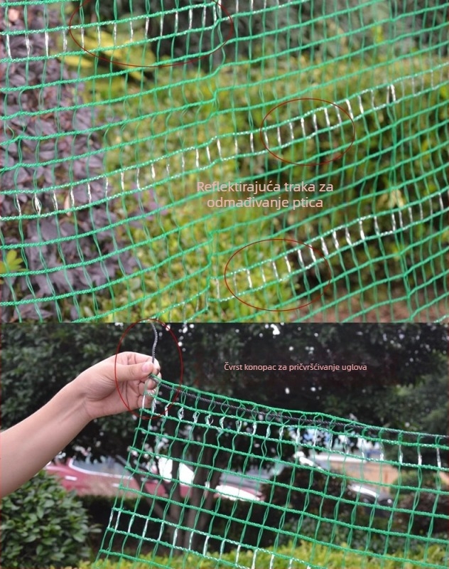 Mreža protiv ptica za voćke, PE materijal, funkcija: protiv ptica, specifikacije: 2, ovlaštene privatne marke: Da