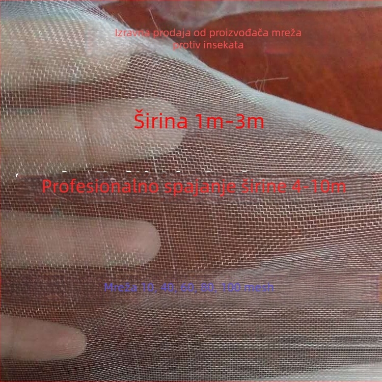 Insekt net za uzgoj, mreža 40/60, polietilen, promjer žice 0,17 mm, otvori 10-100, radni vijek 3-5 godina