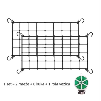 Trellis mreža za Grow Tent — Poliester elastična mreža za podršku biljaka s kukicama, model YF-260104