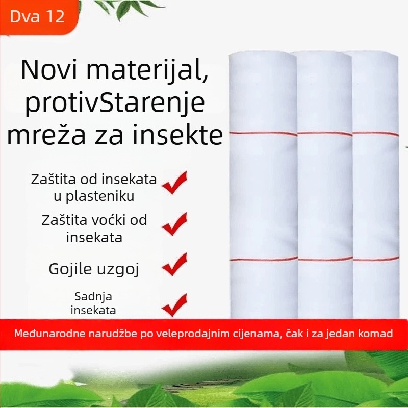 Mreža protiv insekata za povrće i voće, plastična mreža s 60 otvorima za plastenik