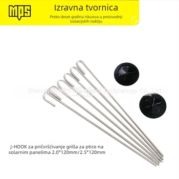J-oblik klip izolacije, od nehrđajućeg čelika i aluminija, za mrežu protiv ptica na solarnim pločama, toplinska vodljivost 0.035, radna temperatura 500