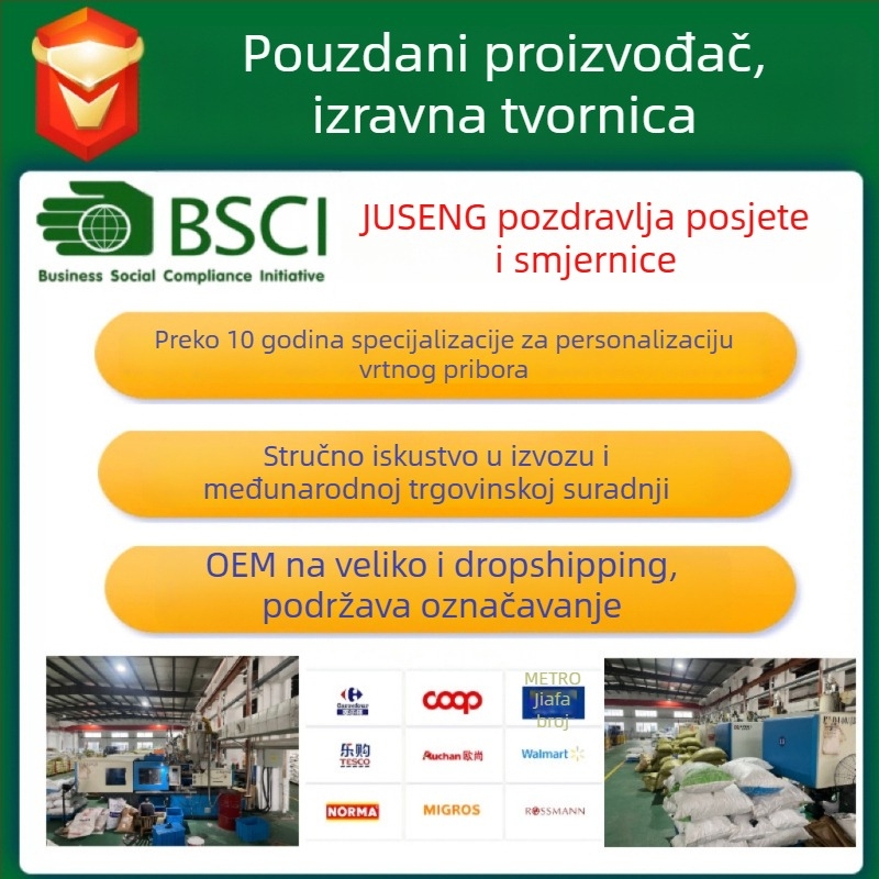 Jusen Plastični set vrtnih alata, 4 komada, za sadnju cvijeća