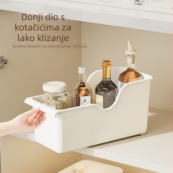 Organizator kuhinjskog ormarića s kotačićima za poklopce lonaca i posude za začine – PP plastika, 18L kapacitet, model TM držač poklopaca