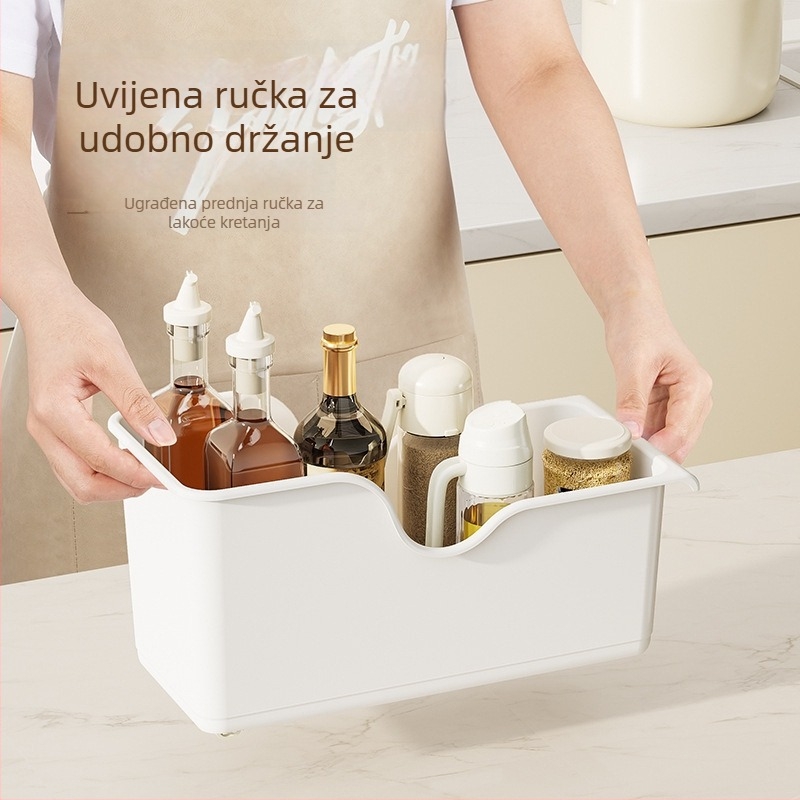 Organizator kuhinjskog ormarića s kotačićima za poklopce lonaca i posude za začine – PP plastika, 18L kapacitet, model TM držač poklopaca