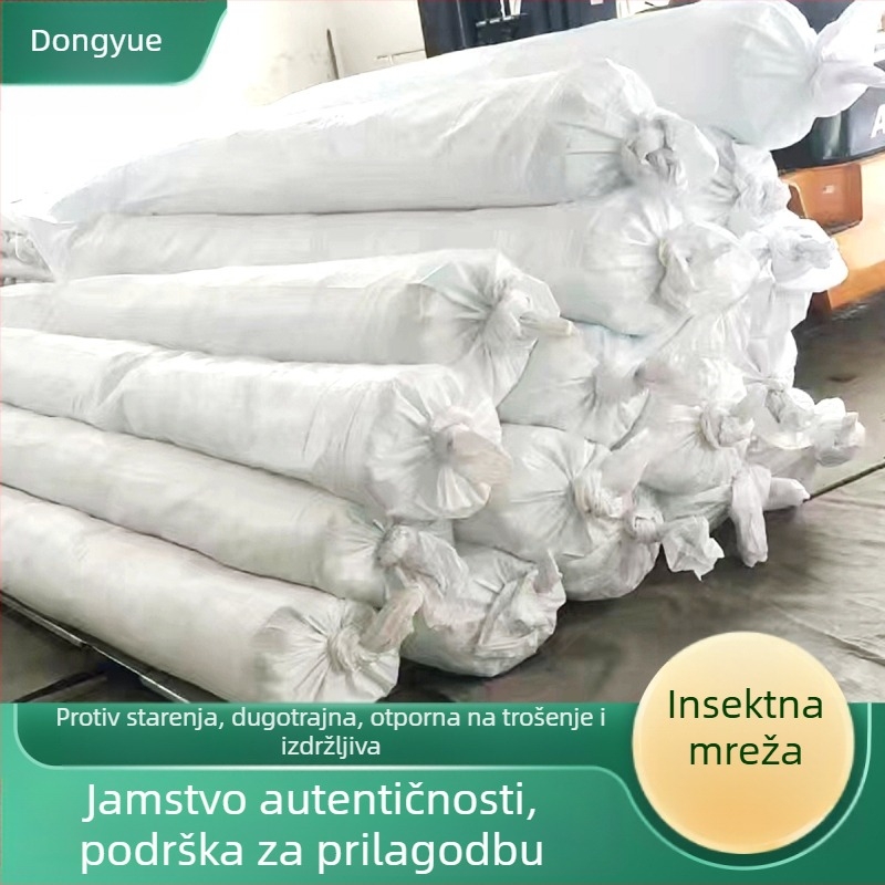 Mreža protiv insekata za plastenike i voćnjake — polietilen, otvori 10–100 µm, promjer vlakana 0.12 mm, vijek trajanja 3–5 godina, brend Dongyue