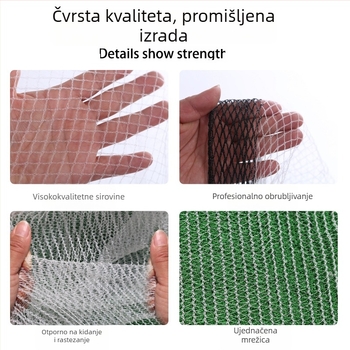 Mreža za zaštitu od grada za voćnjake i polja, u obliku polumjeseca, bijela zaštitna mreža u dijamantnom obliku za jabuke i grožđe