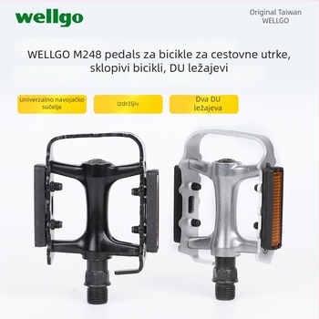 WELLGO M248 pedale za planinske i cestovne bicikle | aluminijska legura | protuklizne, ultra lagane | ležaj DU Peilin
