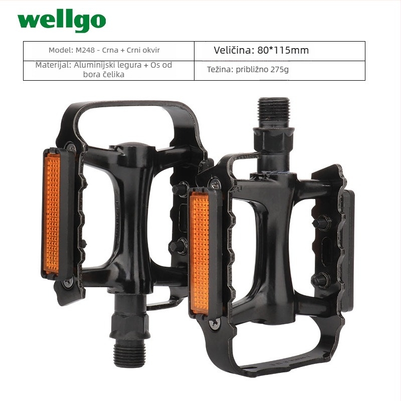 WELLGO M248 pedale za planinske i cestovne bicikle | aluminijska legura | protuklizne, ultra lagane | ležaj DU Peilin