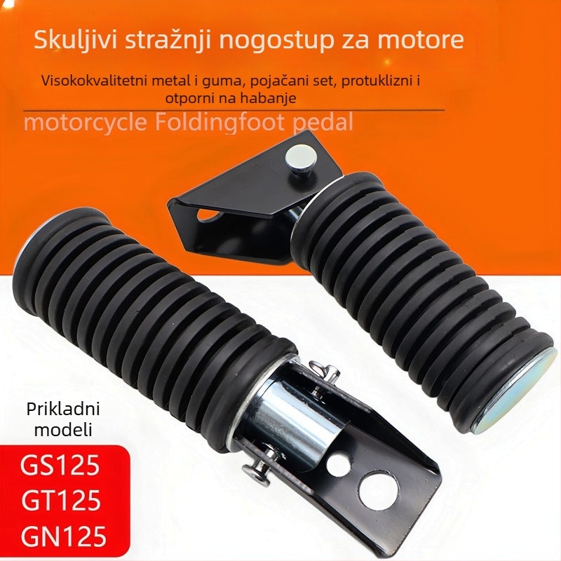 GS125 Motocikl – Prednje i Stražnje Sklopive Stopice Za Stopala, Aluminijska Legura, Prilagodljivo