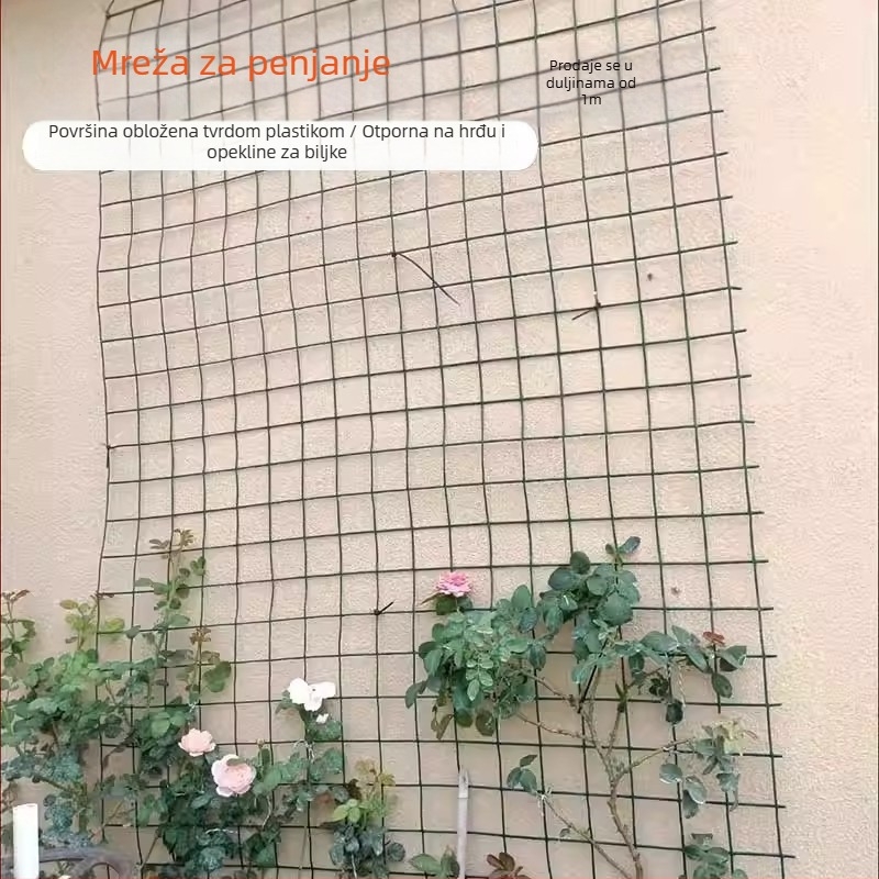 Mreža od žice s plastičnim premazom za penjačke biljke – mreža za zid za ruže, jasmin i vinovu lozu