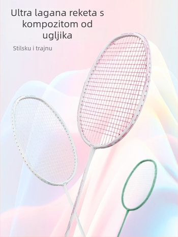 Spake Kompozitna Karbonsko-Aluminijska Raketa za Badminton — Ultra lagana, za početnike i mlade, jednoručna raketa, 90–94 g, okvir od karbonsko-aluminijske legure, umjerena tvrdoća, direktan udarac
