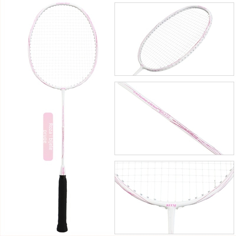 Spake Kompozitna Karbonsko-Aluminijska Raketa za Badminton — Ultra lagana, za početnike i mlade, jednoručna raketa, 90–94 g, okvir od karbonsko-aluminijske legure, umjerena tvrdoća, direktan udarac