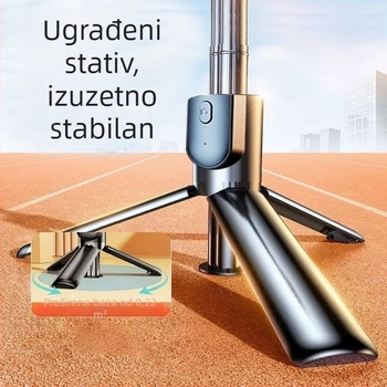 HUWAIJ Telefonski selfie tripod s Bluetooth daljinskim upravljačem, osvjetljenje za dopunu i plastični univerzalni dizajn