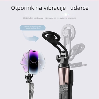 Selfie štapić s Bluetoothom i daljinskim upravljanjem, nehrđajući čelik, prilagodljiv