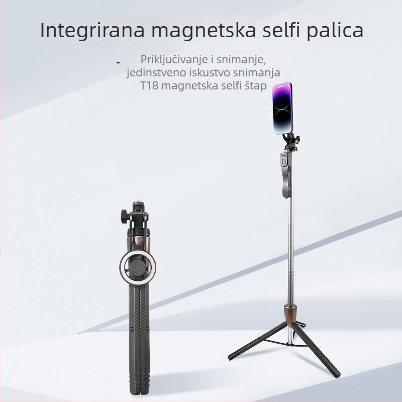 Selfie štapić s Bluetoothom i daljinskim upravljanjem, nehrđajući čelik, prilagodljiv