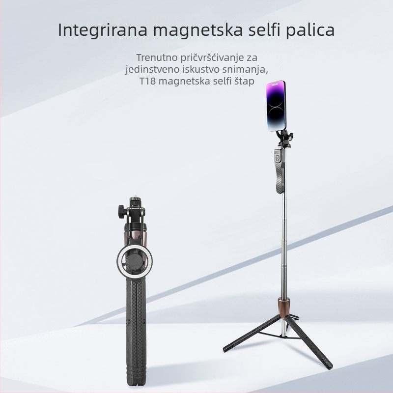 Selfie štapić s Bluetoothom i daljinskim upravljanjem, nehrđajući čelik, prilagodljiv