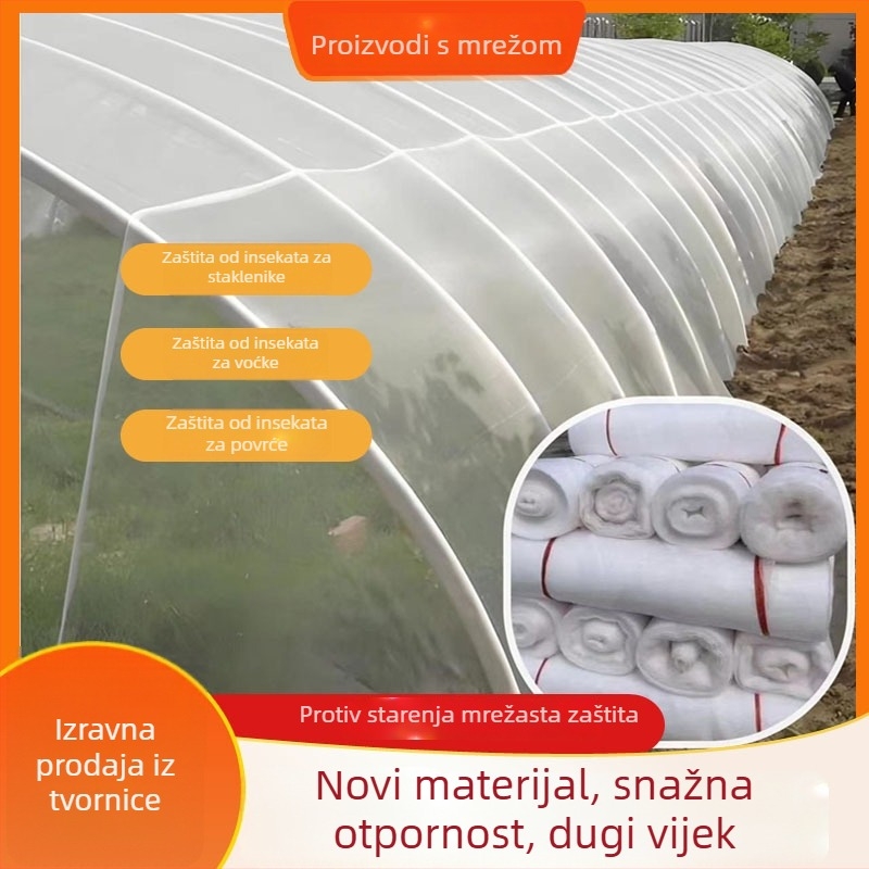 Mreža protiv štetnika za uzgoj povrća i voća, 60-mrežna mreža, PE materijal, otvor 1,3 mm, proizvod 20260120