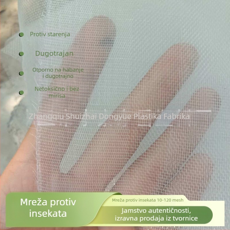Anti-insekcijska mreža za staklenik – Polietilen, oči 10–120, promjer žice 9–25, Dongyue, trajanje života 3–5 godina