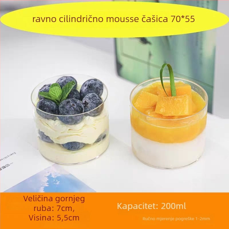 Mousse cup za pakiranje deserata | PE plastika, čašica, debljina zida 0.2-0.6 mm, specifikacije 7055/113, bez poklopca, 1000 kom dnevno