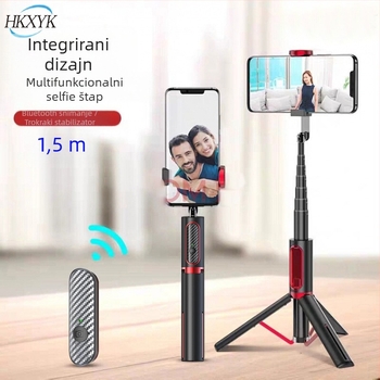 Bluetooth selfie štapić od aluminijske legure, teleskopski držač za mobitel, prijenosan, s daljinskim upravljačem, model XYK-AB202Max