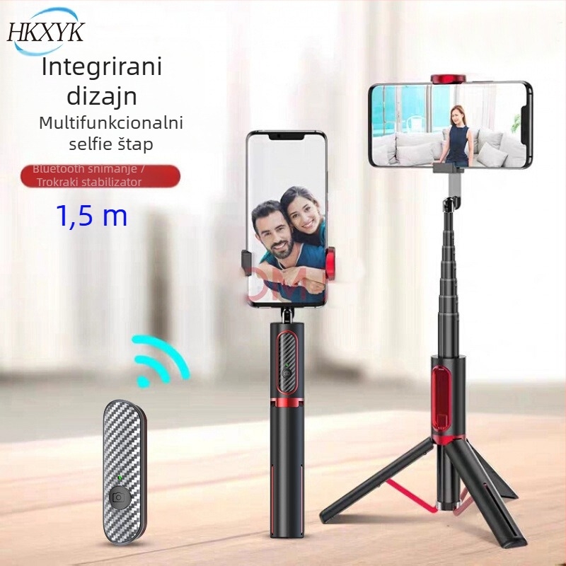 Bluetooth selfie štapić od aluminijske legure, teleskopski držač za mobitel, prijenosan, s daljinskim upravljačem, model XYK-AB202Max