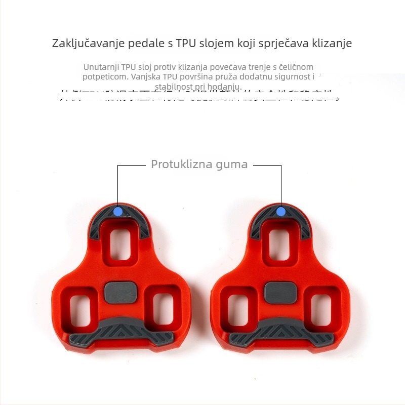 Cestovni bicikl – klip za zaključavanje pedale s automatskim zaključavanjem, kompatibilan s LOOK KEO; postavke 0°/4,5°/9°; modeli PDZ-R07/R09/M06; materijal: plastika/smola